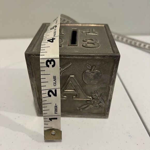 Vintage Brushed Pewter Piggy Bank - Picture 8 of 8